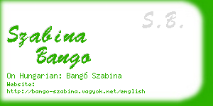 szabina bango business card