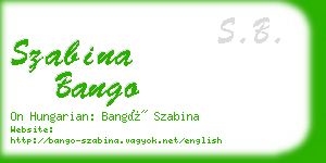 szabina bango business card